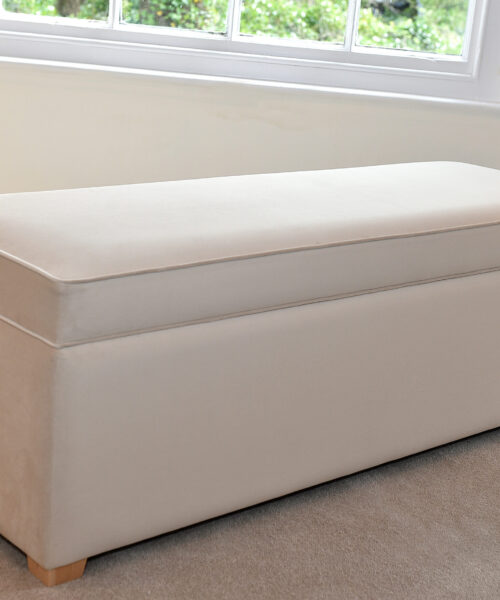 Delcor-bespoke-luxury-footstool-meticulously handcrafted in Britain-choose from over 10,000 fabrics-including velvets-leathers-vast array of patterned and plain materials-available in a broad spectrum of colours-including grey-cream-blue-purple-red-green-and more-each piece showcases timeless design and comfort.