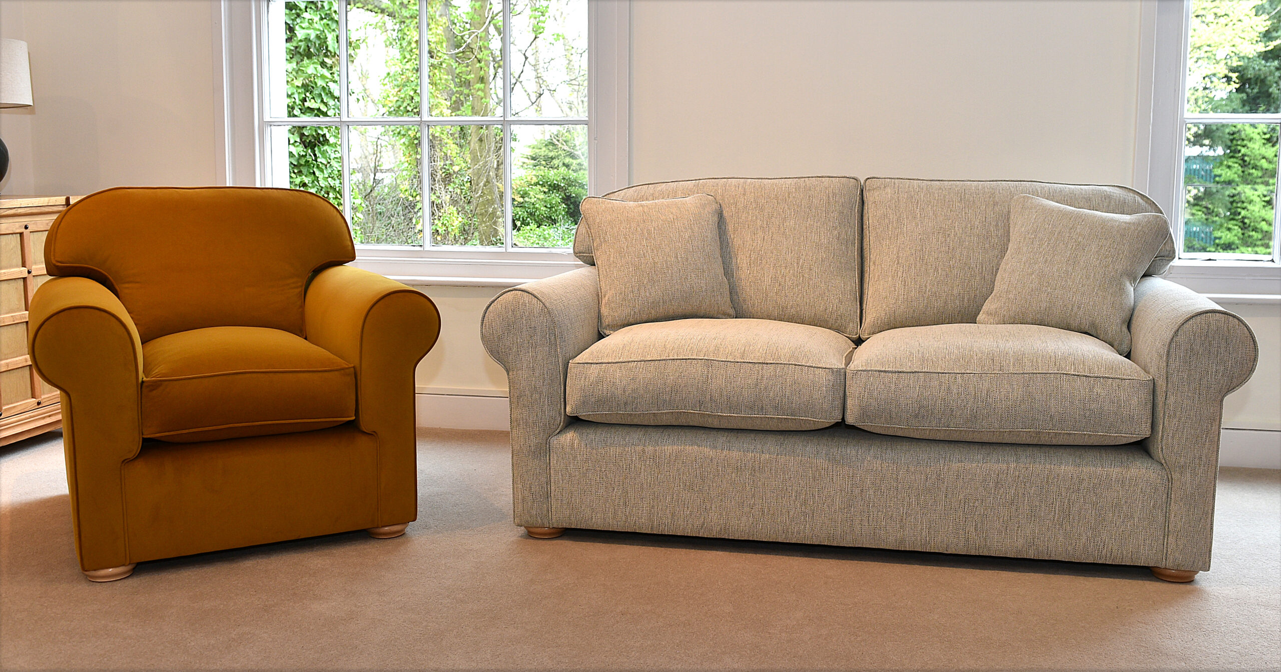 The jesmond sofa and chair by Delcor